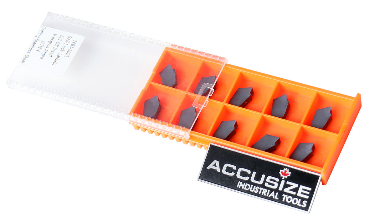 Self-Lock Carbide Cut-off GTN Carbide Inserts, 0 Degree Angle, for Cutting Steel, Aluminum or Stainless Steel