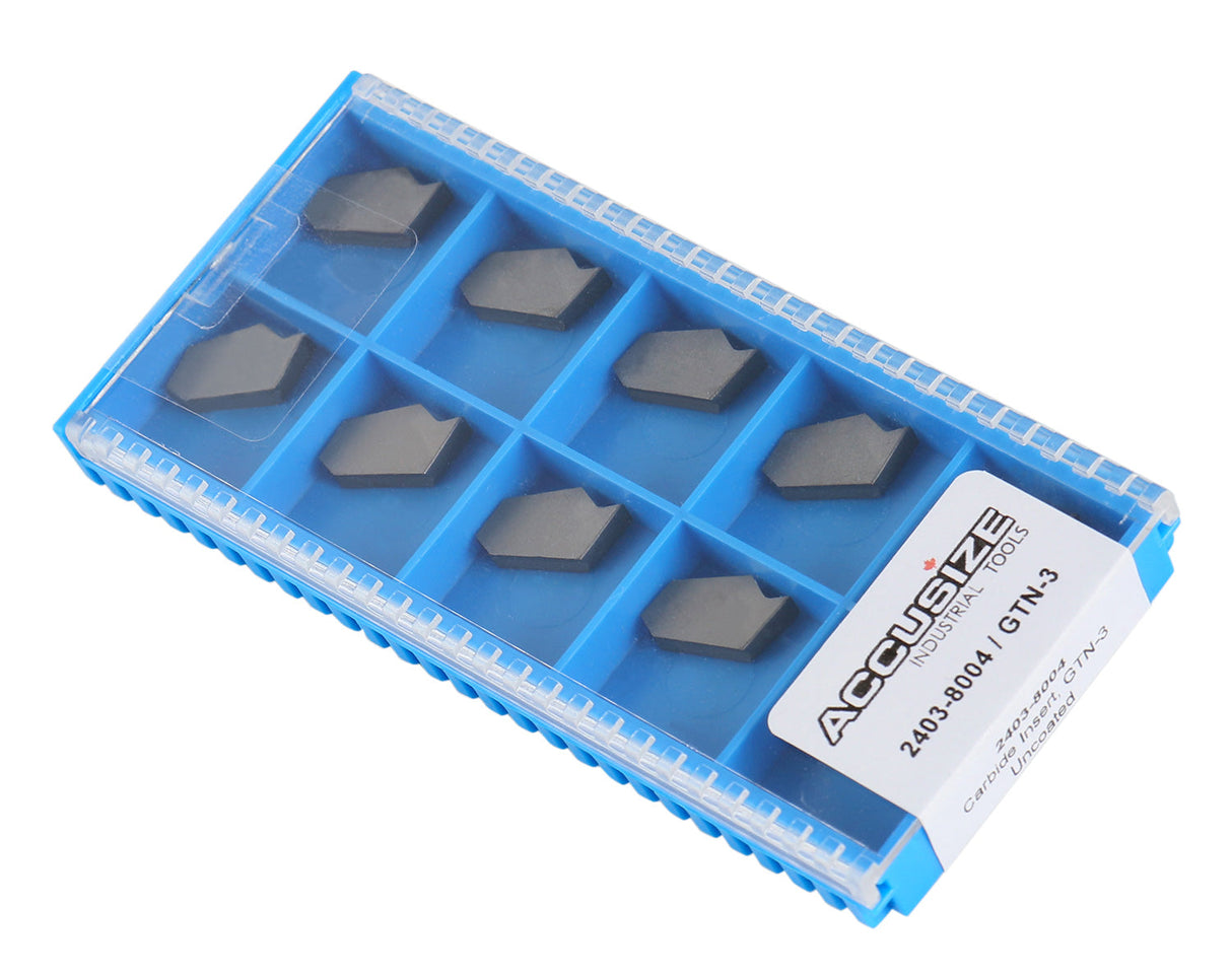 Self-Lock Carbide Cut-off GTN Carbide Inserts, 0 Degree Angle, for Cutting Steel, Aluminum or Stainless Steel