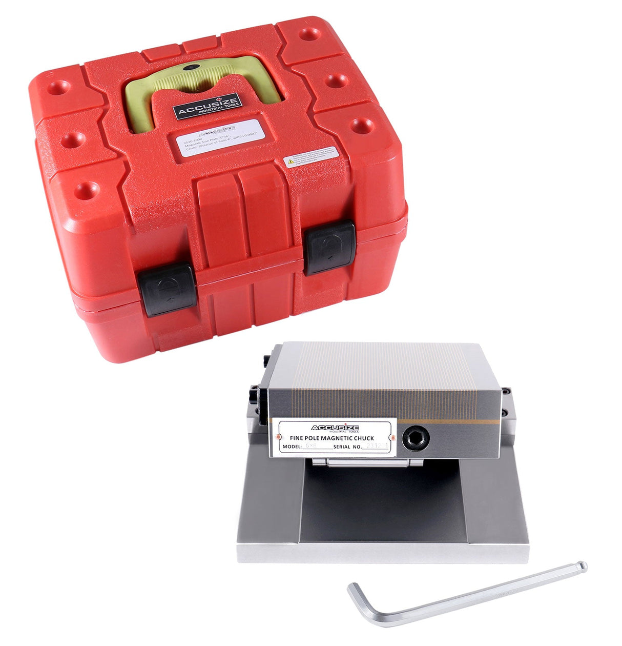 6"x6" Magnetic Sine Plate, w/ 0.002" Angle Step, Center Distance of Rolls 4", within 0.0002", 2520-1000