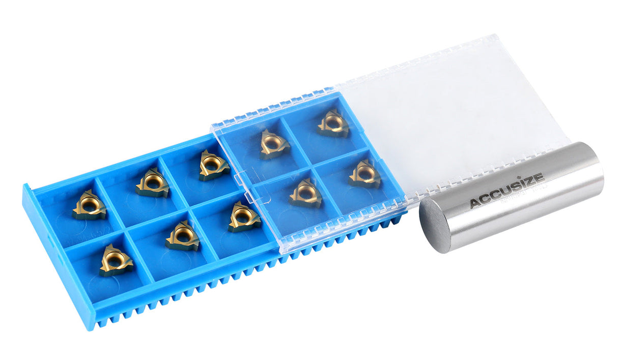 Carbide Threading Inserts, TiN Coated, 10 Pcs/Box
