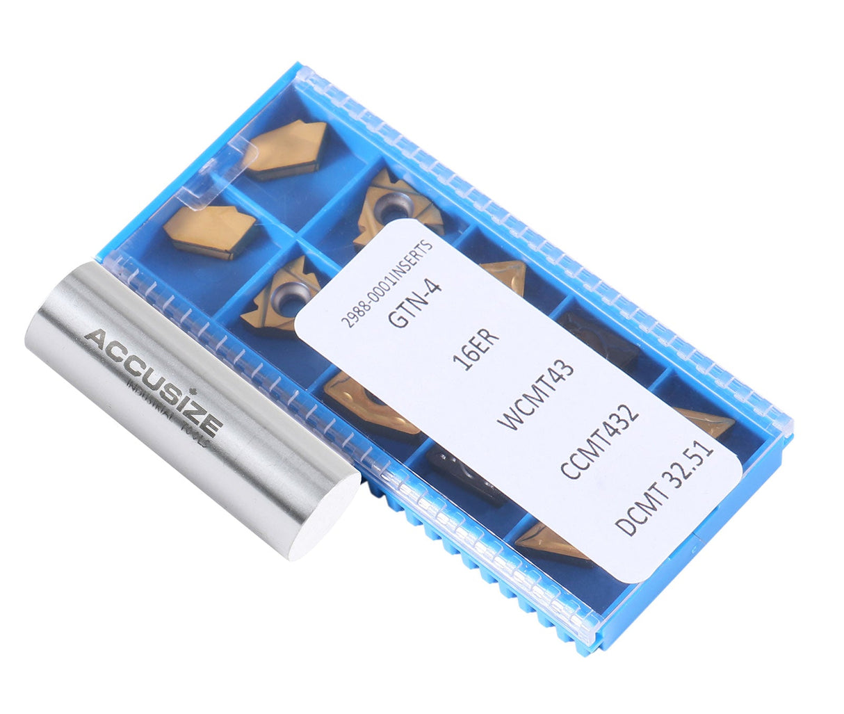 2 Pc of Each Style of Carbide Inserts for 9-Pc Indexable Carbide Turning Tool and Boring Bar Set