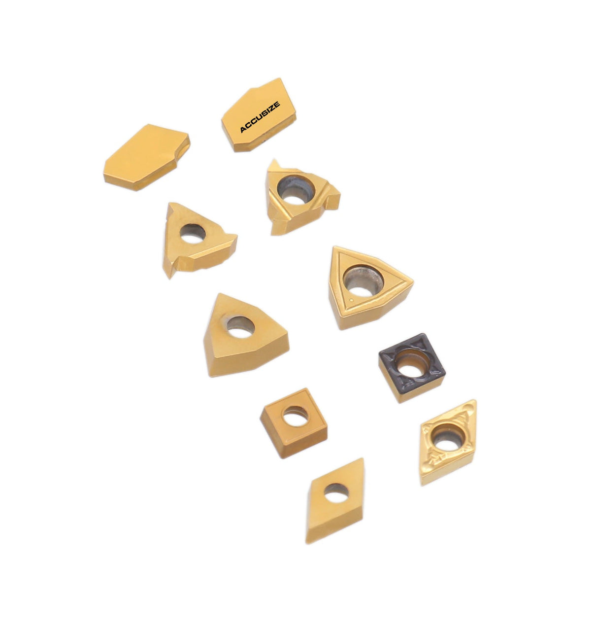 2 Pc of Each Style of Carbide Inserts for 9-Pc Indexable Carbide Turning Tool and Boring Bar Set