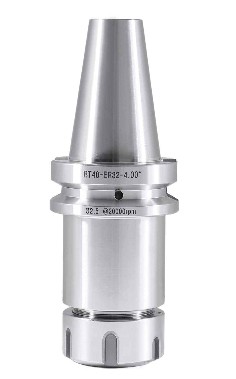Premium V-Flange CAT40 and BT40 to ER Style Collet Chucks, Balanced to 20,000 RPM at G2.5