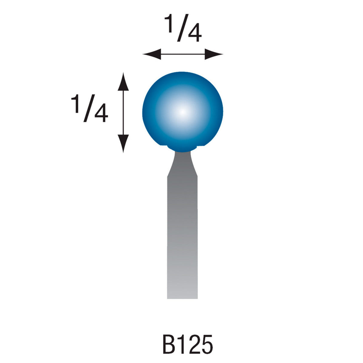 Blue Mounted Stones - "B" Style - 1/8" Shank (Pkg. of 24)