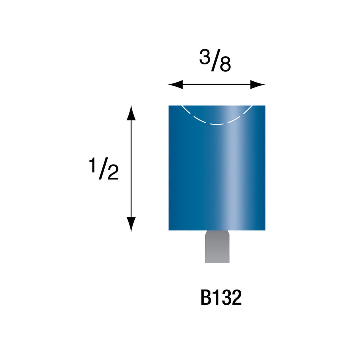 Blue Mounted Stones - "B" Style - 1/8" Shank (Pkg. of 24)