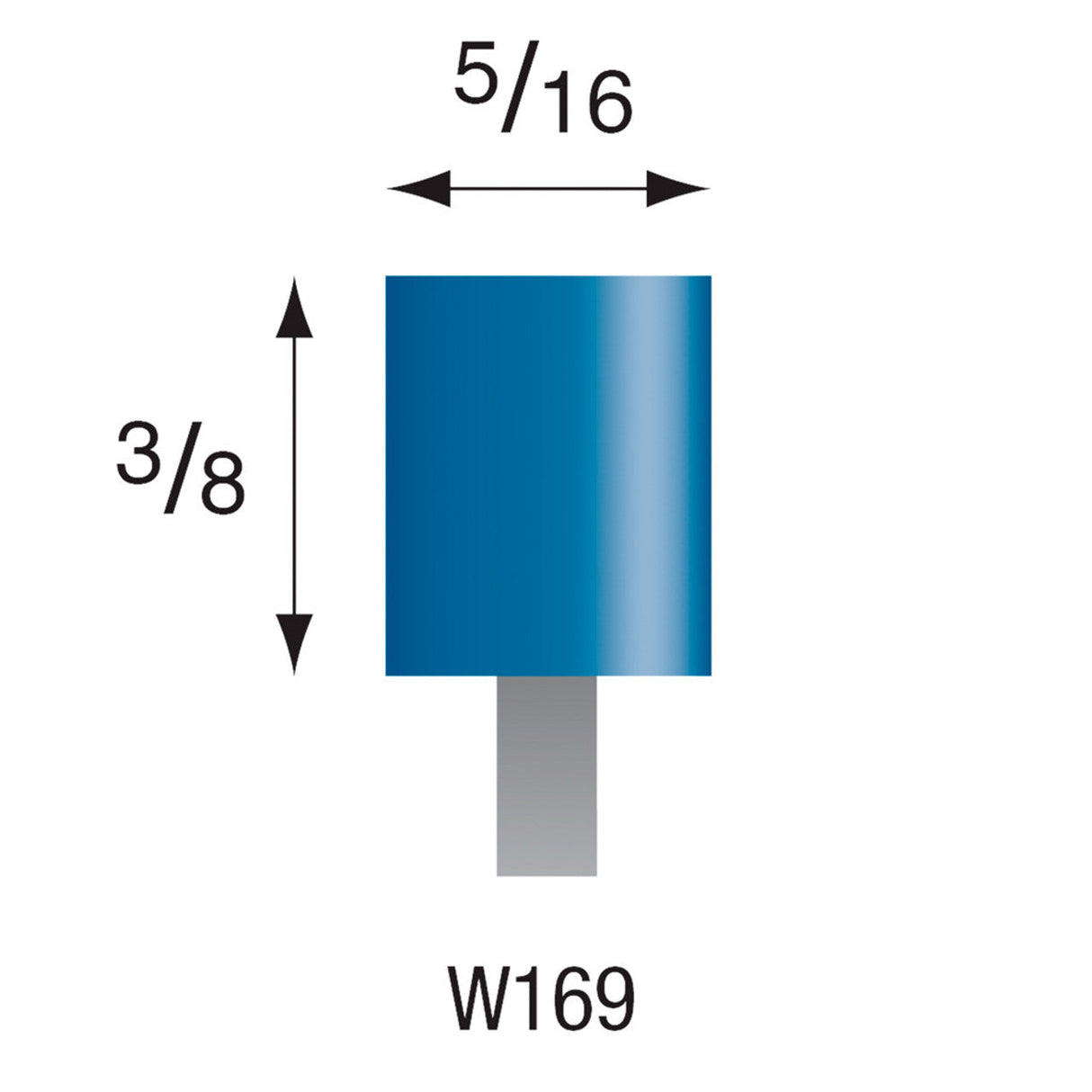 Blue Mounted Stones - "W" Style 1/8" Shank (Pkg. of 24)