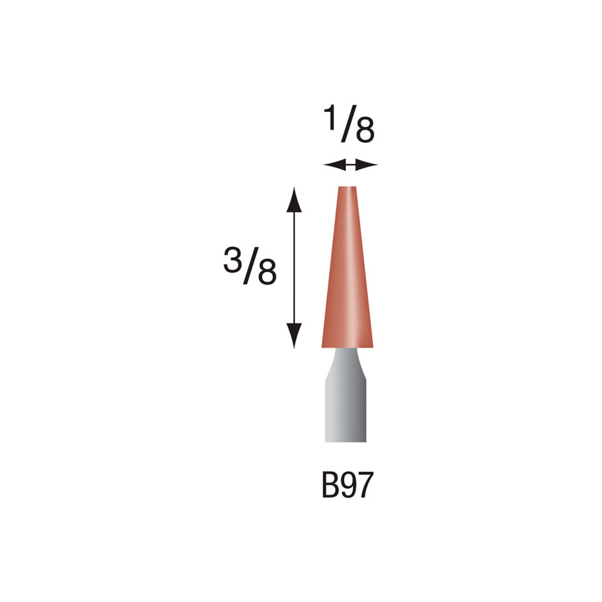 Red Mounted Stones - "B" Style - 1/8" Shank (Pkg. of 24)