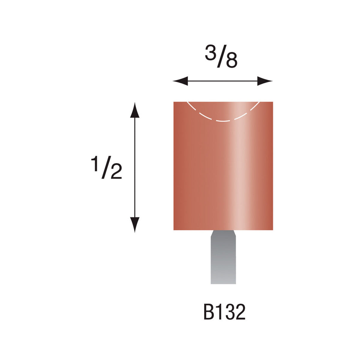 Red Mounted Stones - "B" Style - 1/8" Shank (Pkg. of 24)
