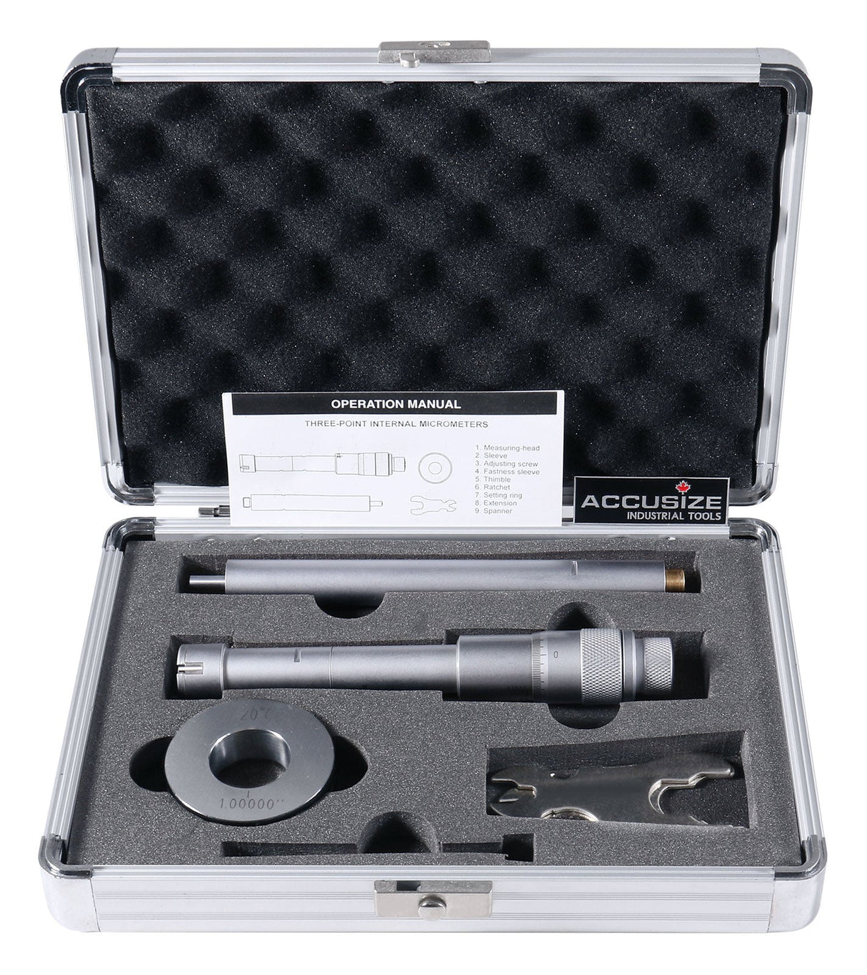 Three -Point Internal Micrometers, Ratchet Stop