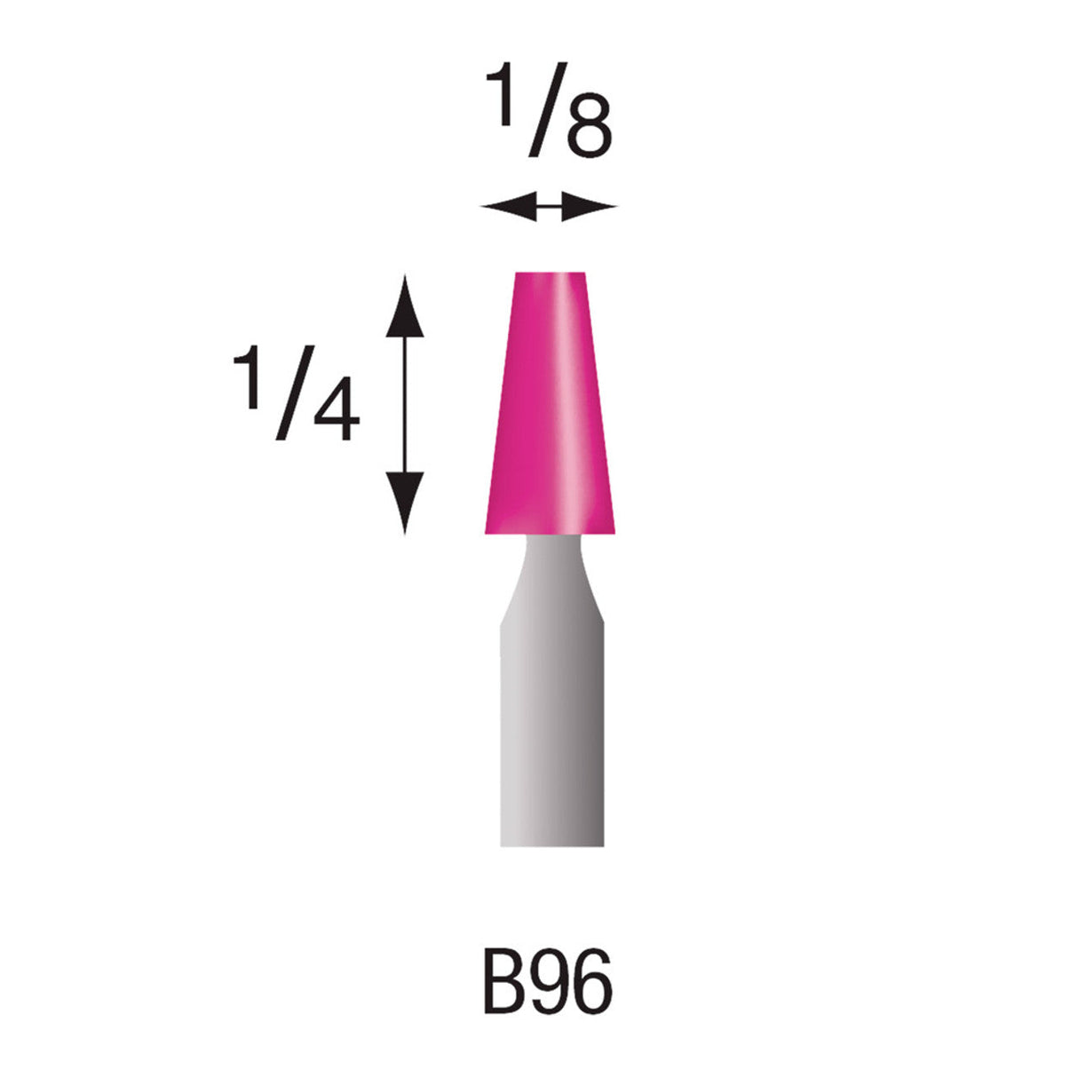 Pink Mounted Stones - Style "B" - 1/8" Shank (Pkg. of 24)