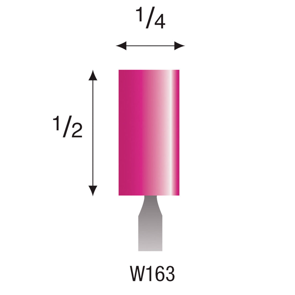 Pink Mounted Stones - Style "W"- 1/8" Shank (Pkg. of 24)