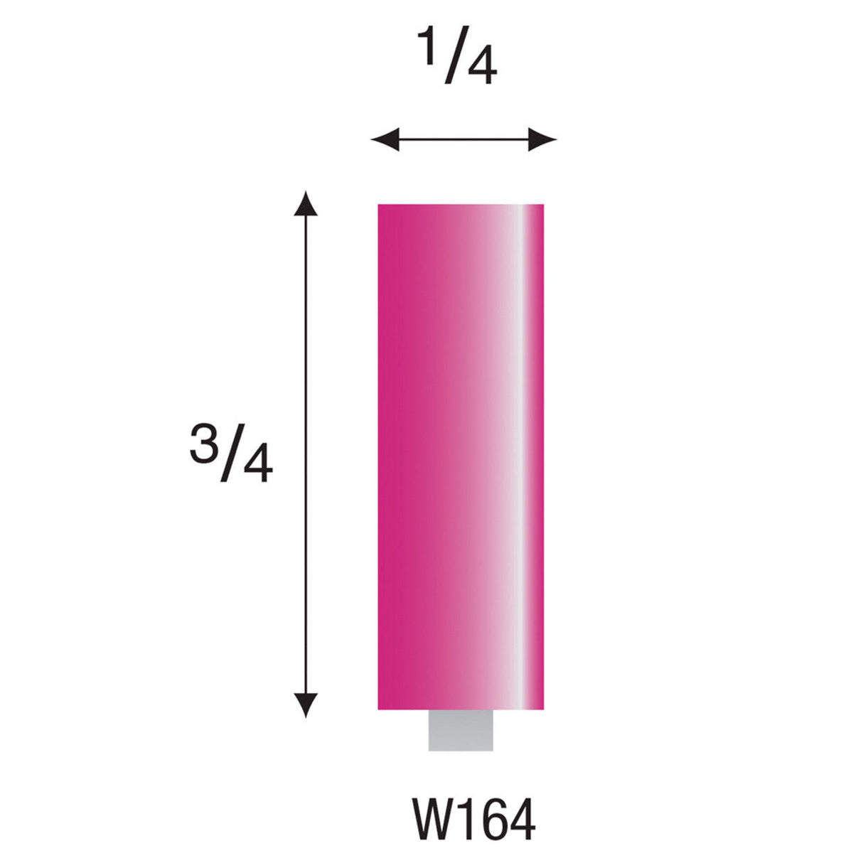 Pink Mounted Stones - Style "W"- 1/8" Shank (Pkg. of 24)