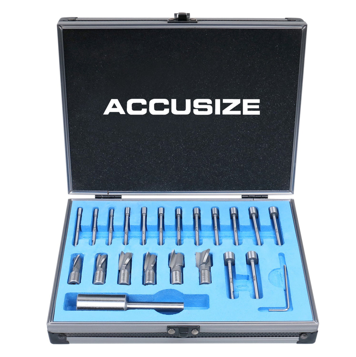 21 Piece High Speed Steel Interchangeable Pilot Counterbore Set, Imperial Size & Metric Size