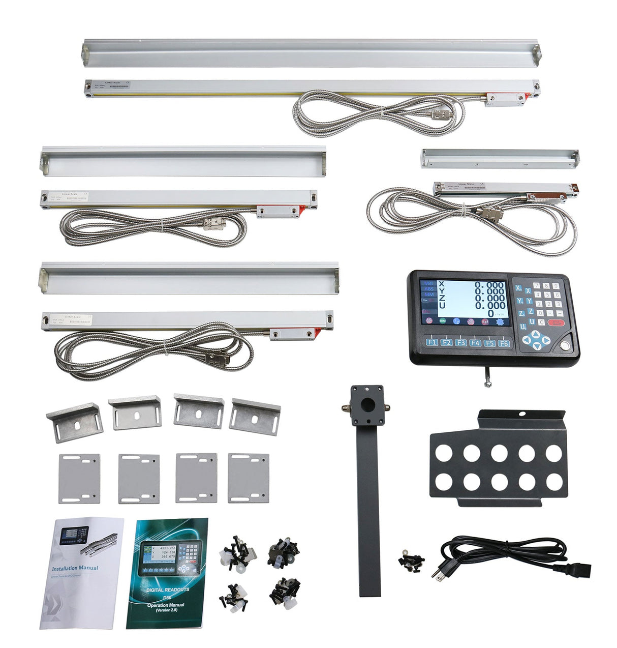 4-Axis DRO for Milling Machine Package on Quill, Glass Scale, DITRON