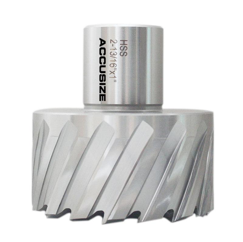 1" Cutting Depth, H.S.S. Annular Cutters, with 3/4" or 1-1/4" Weldon Shank, CBN Ground, ANSI STANDARD