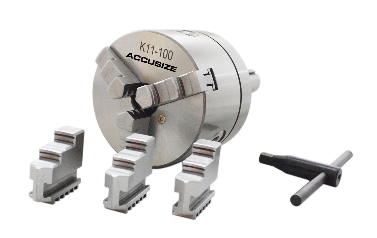 R8 Precision Lathe Chucks, 3-Jaw Self-Centering Scroll