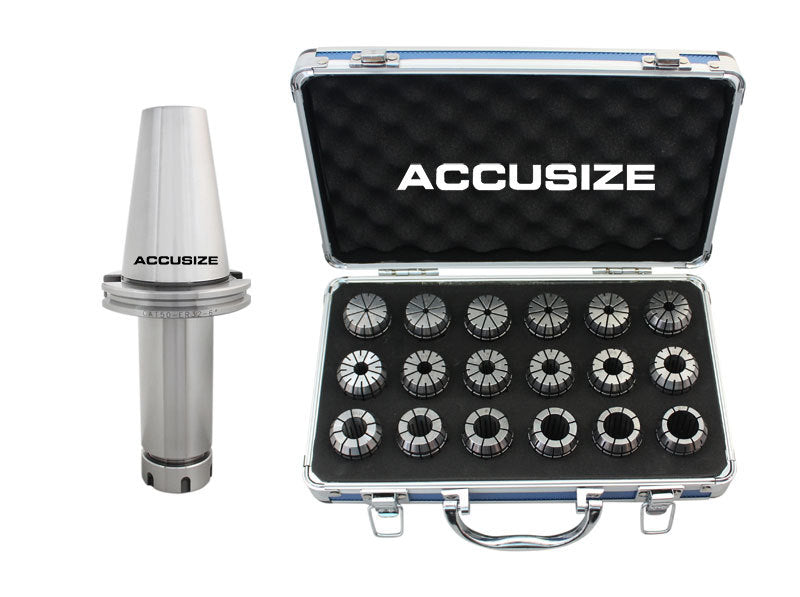 6" CAT50-ER32 Collet Chuck & an ER-32 18ps/set Collets Range: 3-20mm