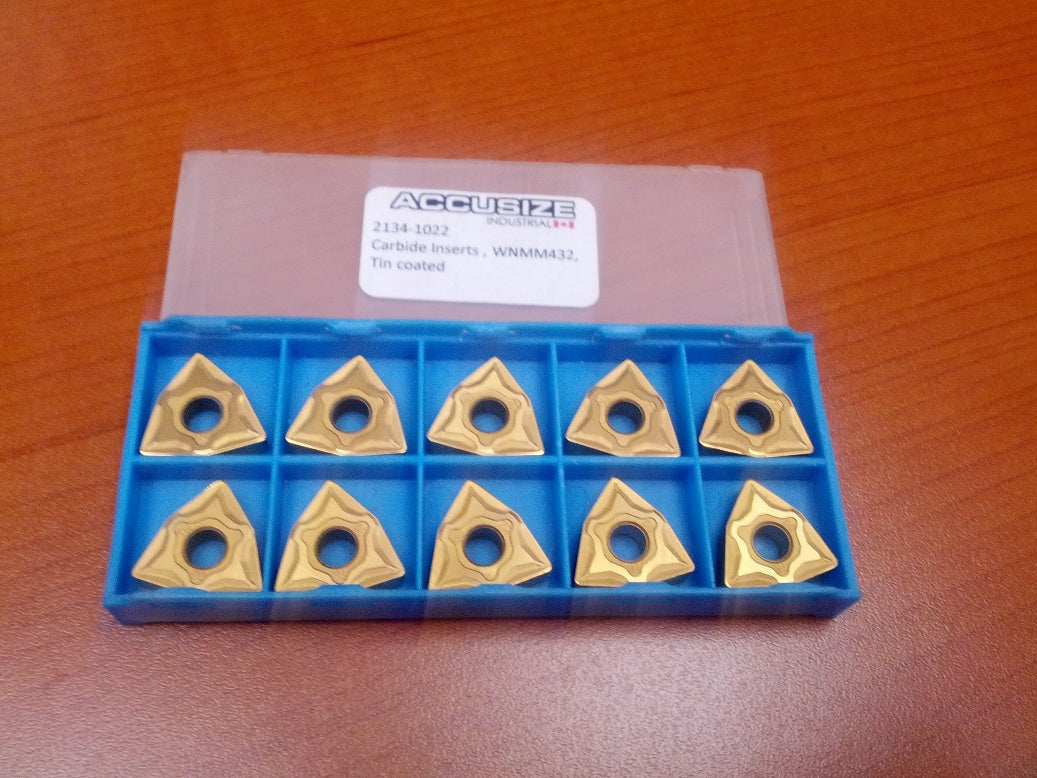 WNMM Carbide Inserts, TiN Coated, 10 Pcs/Set