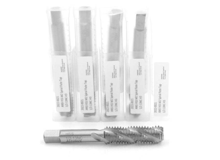 HSS Spiral Flute Taps, ANSI, Ground, 10 pcs/set or 5pcs/set