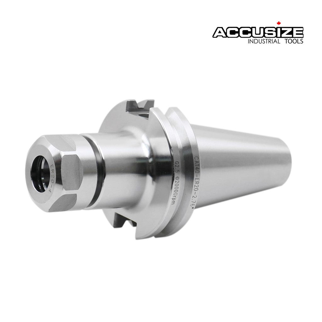 Premium V-Flange CAT40 and BT40 to ER Style Collet Chucks, Balanced to 20,000 RPM at G2.5