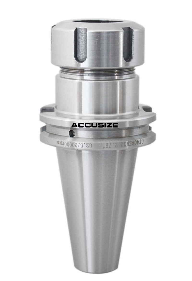 Premium V-Flange CAT40 and BT40 to ER Style Collet Chucks, Balanced to 20,000 RPM at G2.5