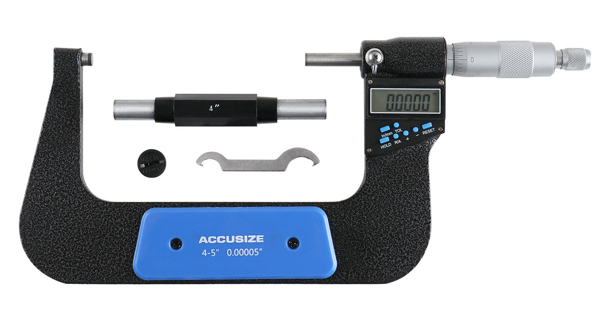 Electronic Digital Micrometers, 7 Keys, 0-1", 1-2", 2-3", 3-4", 4-5", & 5-6", inch, imperial