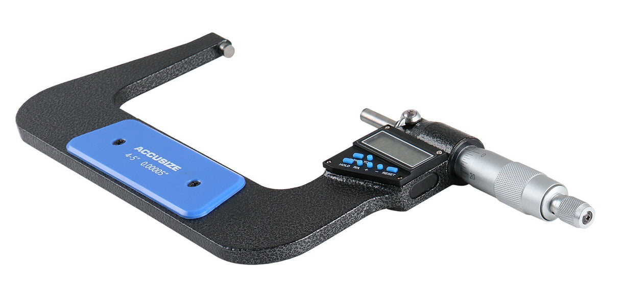 Electronic Digital Micrometers, 7 Keys, 0-1", 1-2", 2-3", 3-4", 4-5", & 5-6", inch, imperial