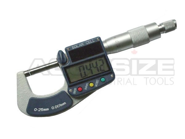 C085-0005, 0-25MM/0-1"X0.001MM/0.00005" LARGE SCREEN AND SOLAR CELL ELECTRONIC DIGITAL OUTSIDE MICROMEER