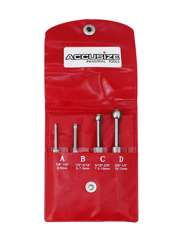 4 Pcs Small Hole Gage Set, Ball type, 3604-5001