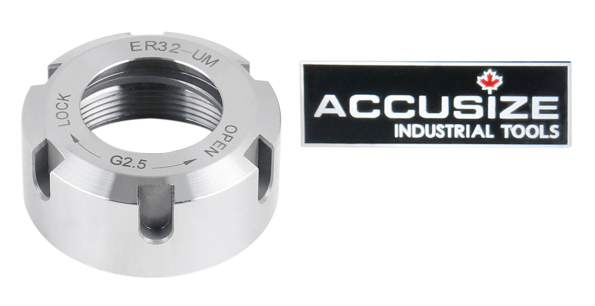 Hex ER16 Collet Nut, Slotted ER32 & ER40 Collet Nut, Balanced to 20,000 RPM at G2.5