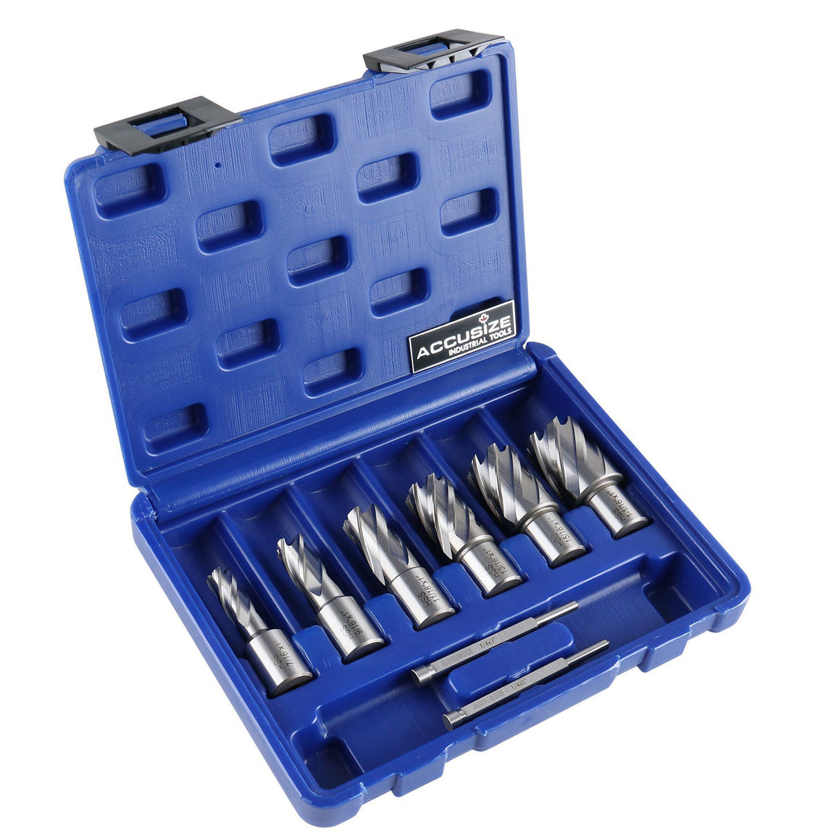 1" Depth Cutter 8pcs HSS Annular Cutters Set, 7/16", 9/16", 11/16", 13/16", 15/16", 1-1/16", HSS1-0000