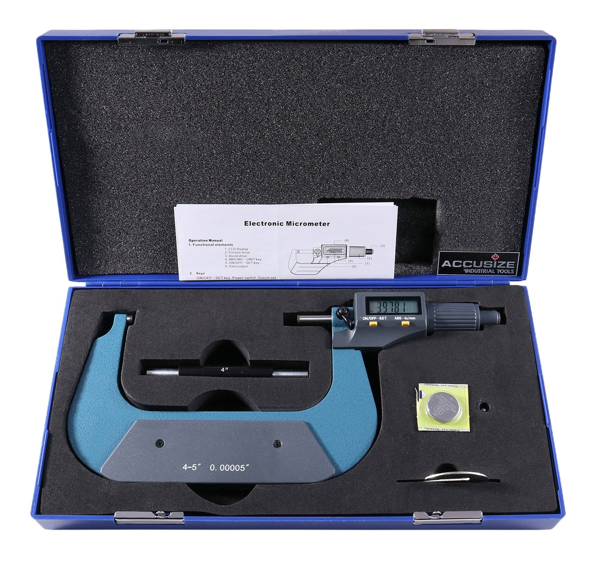 2-Key Electronic Digital Outside Micrometers w/ Output