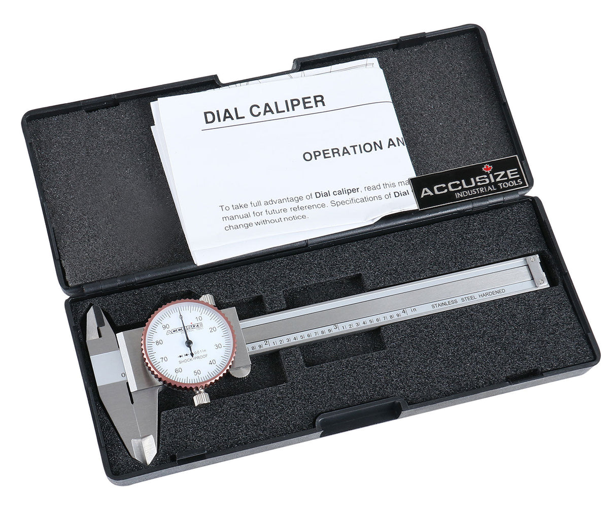 Dial Caliper, Stainless Steel, Inch.