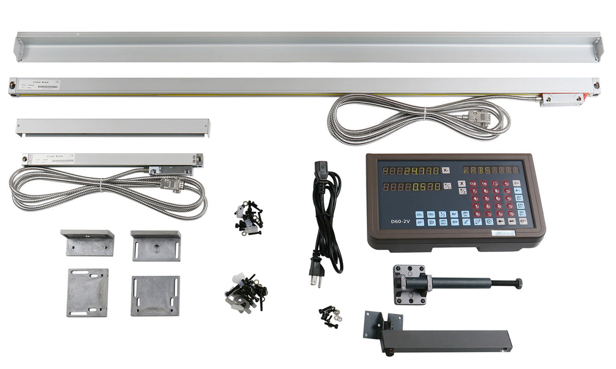 2-Axis DRO Packages for Lathe Machines, Glass Scales (X, Y)