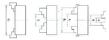 5C Lathe Chucks 3-Jaw Self-Centering Scroll