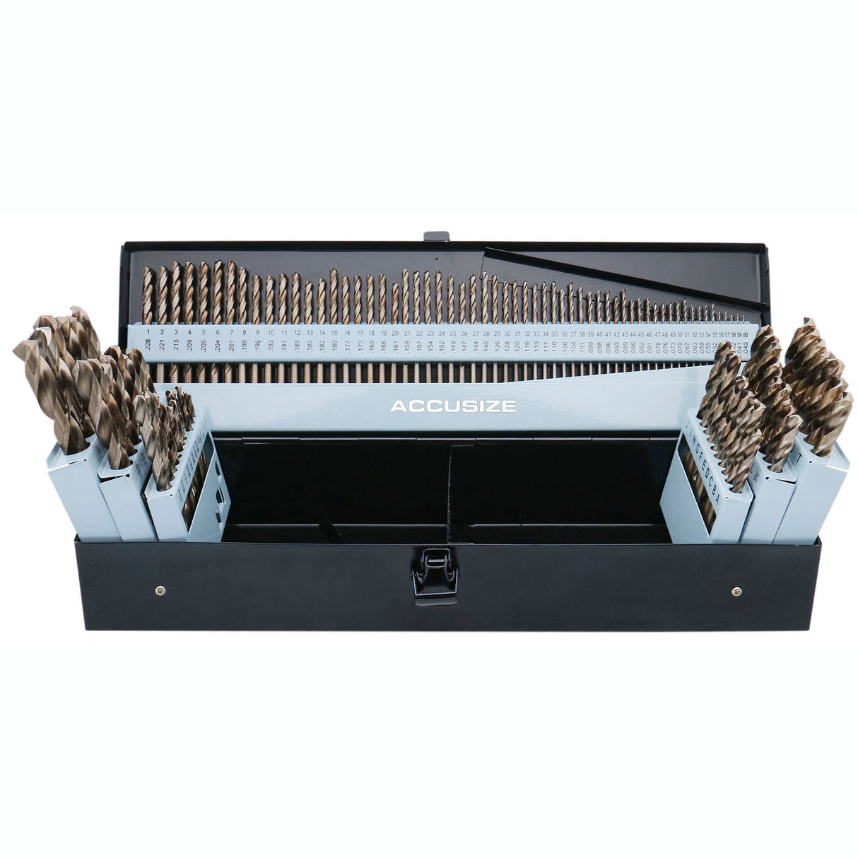 M35 HSS+5% Cobalt Premium 115 Pcs Drill Set 3-in-1, 135 deg split point, 1/16-1/2" + #1 to 60 + A to Z, Fully Ground