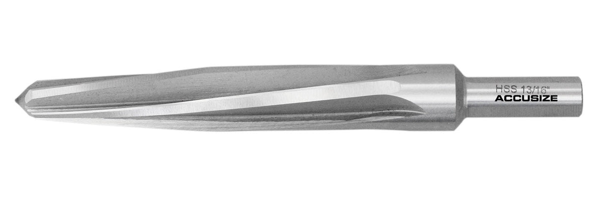 H.S.S. Aligning Reamer, Spiral Flute, 3/8" Straight Shank with 3-Equal Flat