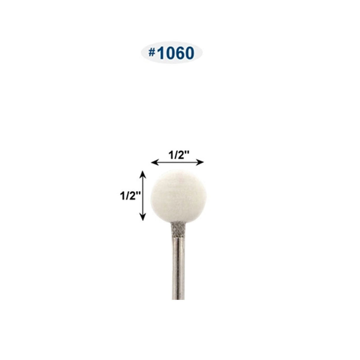 Mounted Felt Bobs, Round & Cone - 1/8" Shank (Pkg. of 12)