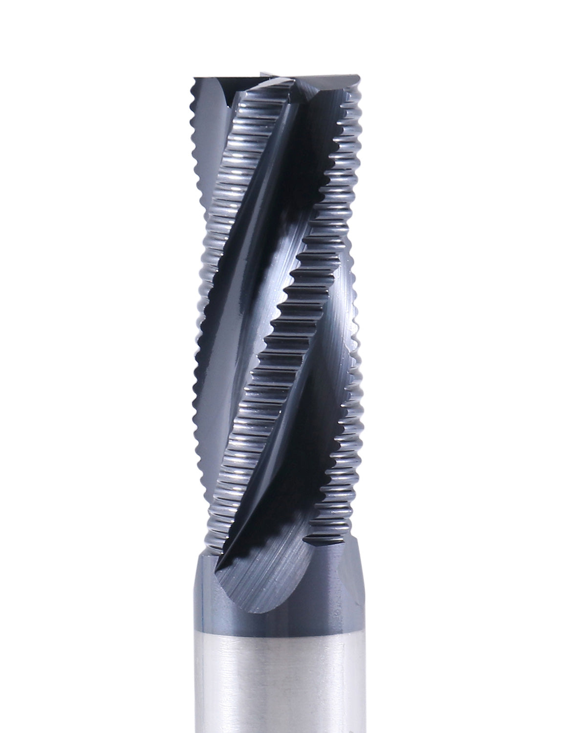 Fine Tooth, TiAlN Coated, M42-8% Cobalt Roughing End Mills