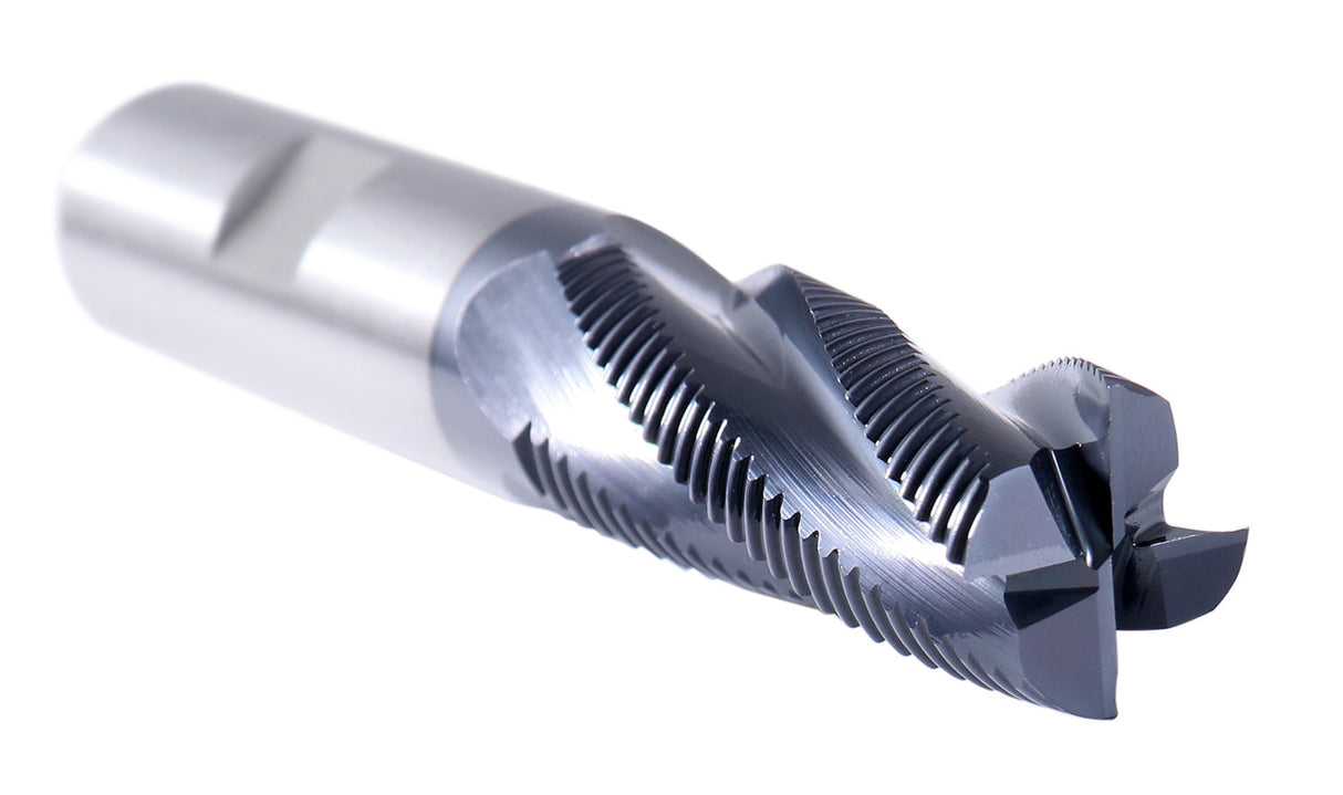 Fine Tooth, TiAlN Coated, M42-8% Cobalt Roughing End Mills