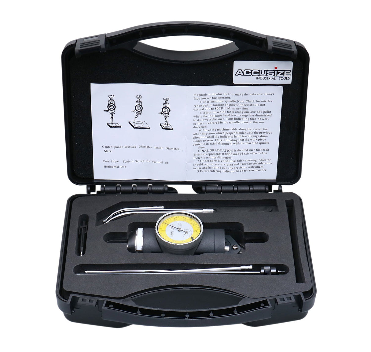 CO-AX Indicators, White and Yellow Face, mm and inch