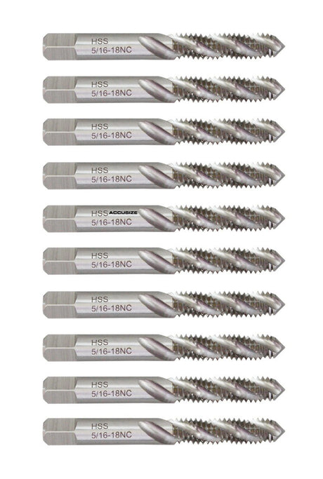 HSS Spiral Flute Taps, ANSI, Ground, 10 pcs/set or 5pcs/set