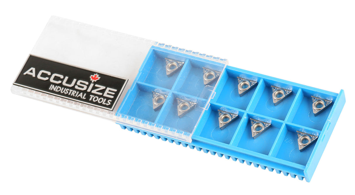 Carbide Inserts, TCGX, for Machining Aluminum, 10 Pcs/Set
