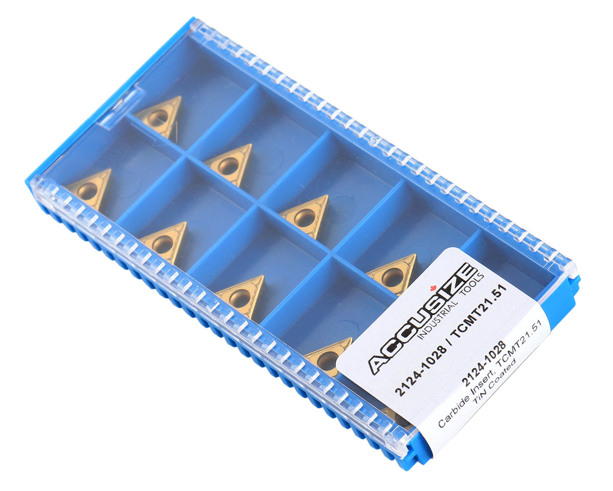 Carbide Inserts, TCMT, TiN Coated, 10 PCS/SET
