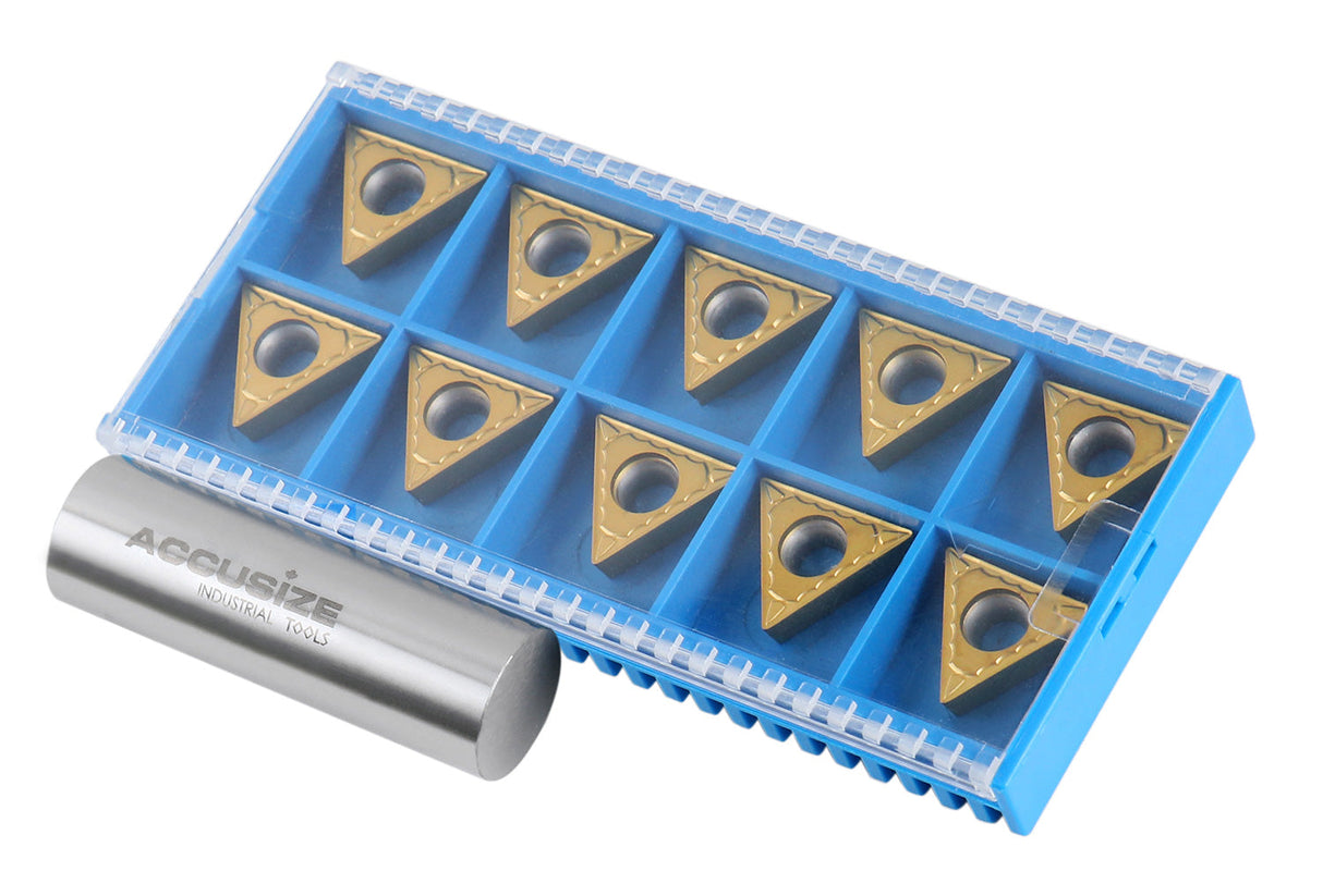 Carbide Inserts, TCMT, TiN Coated, 10 PCS/SET