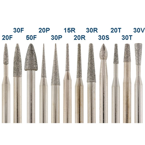 Diamond Mounted Points, 1/8" Shank