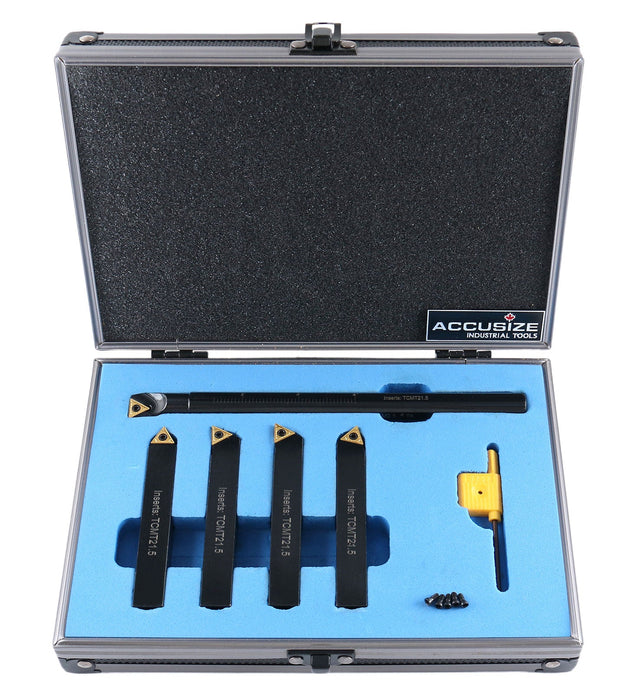 3/8" 5ps/set Indexable Turning Tool Set (4Ps turning + 1 PC boring), 2386-0038