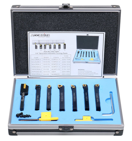 7 Pieces/Set, Indexable Carbide Turning Tools