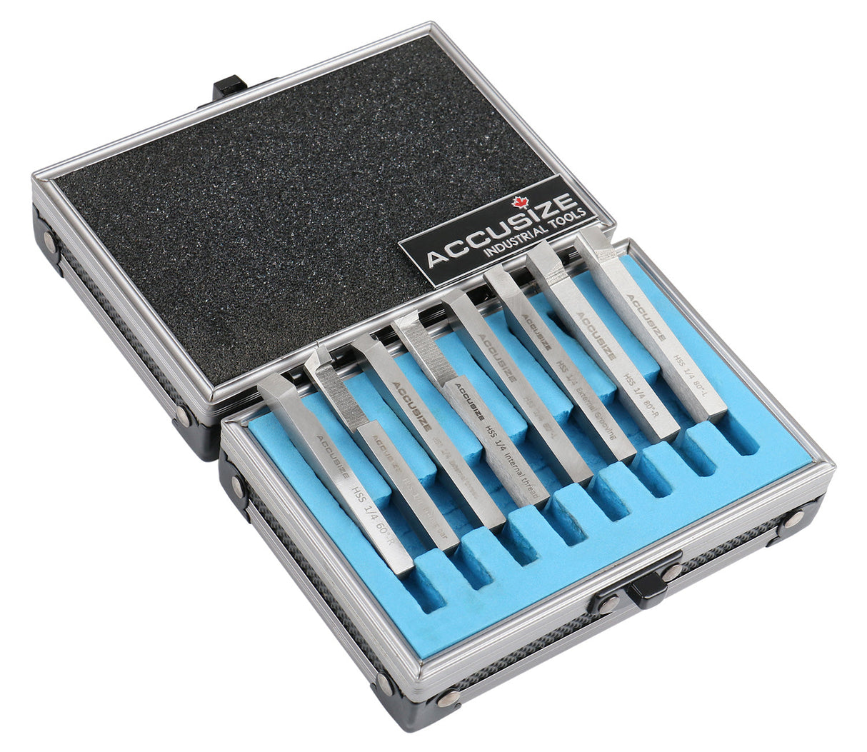 8 pcs H.S.S. Tool Bit Set, Pre-Ground for Turning & Facing Work, 1/4", 5/16", 3/8" & 1/2"