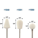 Mounted Felt Bobs, Round & Cone - 1/8" Shank (Pkg. of 12)